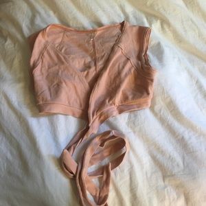 Peach free people srap ballet crop top bra